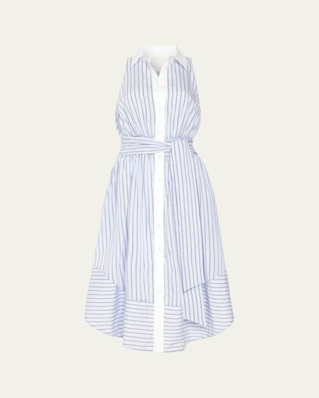 Juniper Embellished Striped Shirtdress